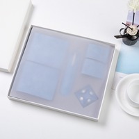 Étui à crayons et porte-cartes en similicuir bleu personnalisable, style frais, avec reliure sans fil parfaite, idéal pour coffret cadeau et logo scolaire