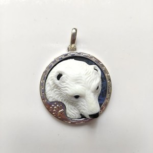 Pendentif Ours en Argent 925 avec Perle, Agate et Sodalite - Product Image 1