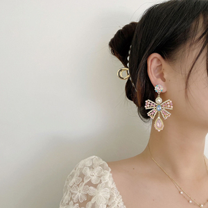 Pendientes de Gota de Agua con Lazo Rosa, Diseño Exquisito y Elegante 2026, Pendientes de Lujo Personalizados para Mujer, Joyería de Moda - Product Image 2