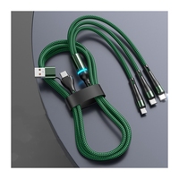 Kabel data USB pengisian daya ponsel, baru kepang nilon 100W 4 in 1 Cepat 3 in 1 untuk ponsel