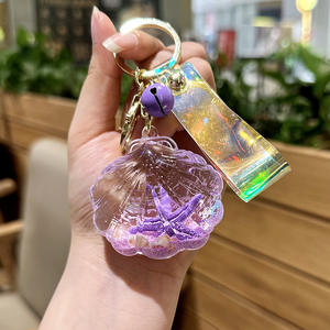 Wholesale Promotional Gift Sea Shell Epoxy Design Acrylic Charms Key Liquid Acrylic <strong>Keychain</strong> - Product Image 5