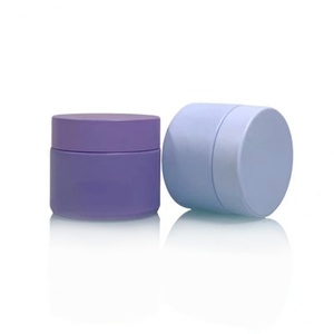 Cosmetic Skincare Packaging 30g 50g 60g Matte Frosted Purple Jar Empty Eye Face Hand Cream Ceramic Glass Jar - Product Image 4