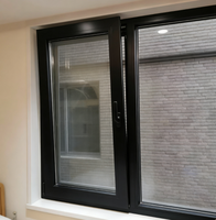 Ventanas de Aluminio con Rotura de Puente Térmico de Fábrica, Ventana Francesa de Doble Vidrio, Sistema de Ventana Combinada Corredera y Abatible de Triple Acristalamiento