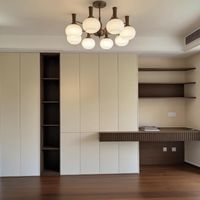 Armoire moderne à portes coulissantes avec coiffeuse et double tiroirs réglables et extensibles pour salon et bureau à domicile