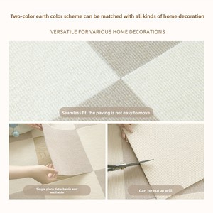Alfombra Moderna Minimalista para Dormitorio, con Rayas de Color Sólido, para Sala de Estar, Uso Doméstico, Autoadhesiva, sin Pegamento - Product Image 4