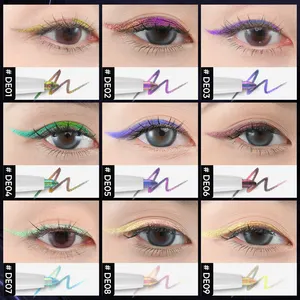 Private Label Make-Up Cosmetische Duochrome Dubbele Water Geactiveerde Kameleon Gel Eyeliner Voor Vrouwen