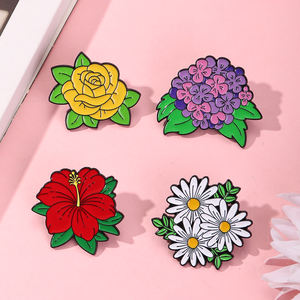 Trâm cài hoa men dễ thương hình hoa cúc/hoa dâm bụt/hoa tử đằng/hoa hồng - Huy hiệu hoa hợp kim kẽm phủ epoxy dùng trang trí quần áo, túi xách & quà tặng sưu tầm - Product Image 6