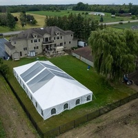 Tente modulaire quatre saisons en PVC transparent avec structure en alliage d'aluminium de 40 pieds x 70 pieds pour cérémonie de mariage, réception, fête