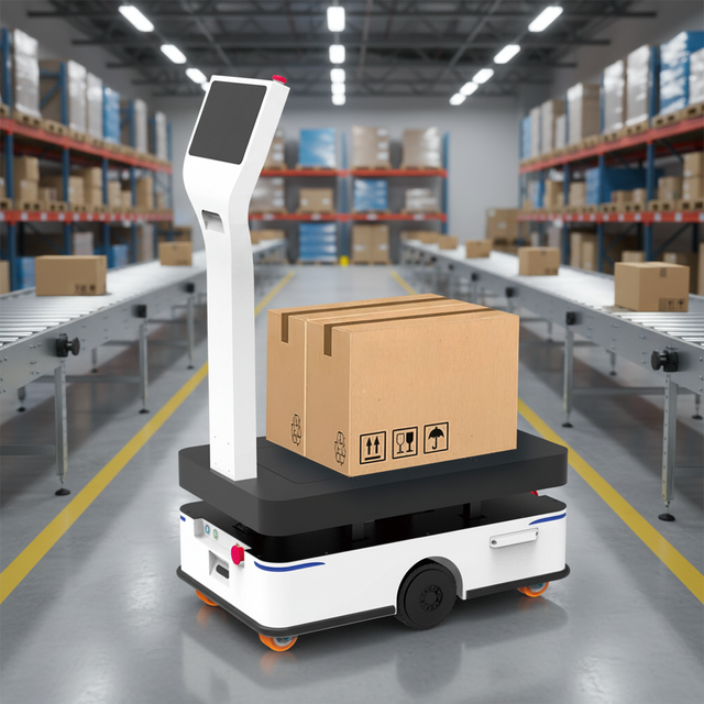 TZBOT 10 Inches Display Manufacturer Automation Cruise Handling Mobile Robot 80kg Payload Laser Guidance Logistic Slam AMR