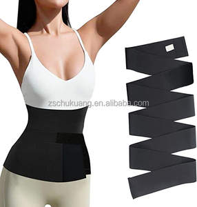 Sabuk peramping pinggang panjang wanita, sabuk pengontrol perut pinggang, sabuk pelangsing pembentuk tubuh tidak terlihat, pembungkus tidak terlihat ukuran besar hitam, standar - Product Image 1