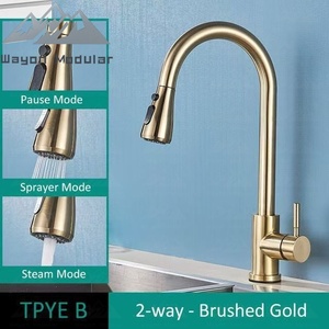 Robinet mélangeur moderne de qualité supérieure en bronze canon, extractible, pour évier de cuisine et lavabo de salle de bain - Product Image 5