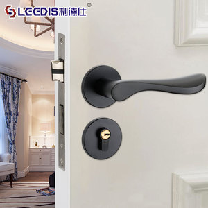 Leedis Lever Lock Black Aluminum Interior Door Lock For Solid Wood Doors 7008 - Product Image 1
