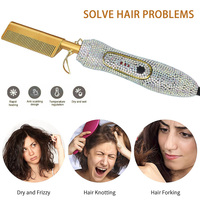 Lisseur Cheveux Portable Professionnel 1200W à Haute Température avec Dents en Acier Inoxydable et Peigne Boucleur – Outil de Coiffure Électrique de Salon