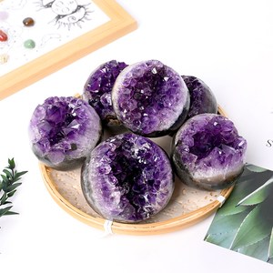 Hot Sale High Quality Natural <b>Crystal</b> Healing Stone Amethyst Cluster Geode <b>Ball</b> for Home Decoration - Product Image 2