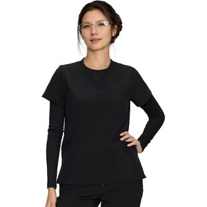 Women <b>Long</b> <b>Sleeve</b> Scrub <b>Undershirt</b> High Neck Breathable Spandex Cotton 3 Pack for Nurse Uniforms - Product Image 5