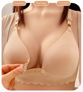 Reggiseno Premaman e <span class=keywords><strong>Allattamento</strong></span> per Donne, Coppa Sottile con Supporto, Anti-Cedimento Post-Parto, Apertura Frontale - Product Image 5
