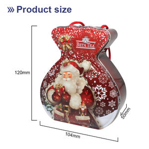 กระป๋องคริสต์มาสรูปทรงถุงผ้าที่ทนทาน ใช้ซ้ำได้สำหรับเก็บชา ขนม และของชำร่วยในงานเทศกาลต่างๆ - Product Image 6