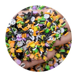 Halloween Theme Mix Polymer Clay Scheiben Acryl Perlen verziert Monster <span class=keywords><strong>Ghost</strong></span> Candy Streu sel für Treibsand machen Schleim füller - Product Image 4