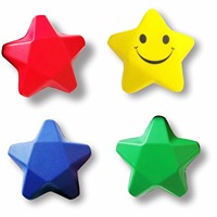 Balle anti-stress en mousse PU de 7cm en forme d'étoile, jouet à presser à cinq points, soulagement de l'anxiété, cadeau promotionnel d'impression de logo, vente en gros