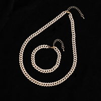 Bracelets de cheville à maillons cubains Hip Hop pour hommes, chaînes personnalisées en alliage de zinc et d'or rhodié, cadeau chrétien plaqué or, vente en gros