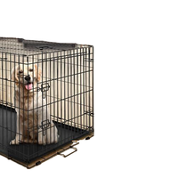 Cage pour chien en métal, cage intérieure filaire avec design pliable, double porte, plateau en plastique amovible, style classique de luxe pour animaux de compagnie