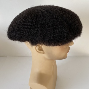 En stock, toupet <span class=keywords><strong>afro</strong></span> bouclé crépu en <span class=keywords><strong>cheveux</strong></span> indiens Remy ondulés de 6 mm, <span class=keywords><strong>cheveux</strong></span> courts pour hommes, dentelle complète, sans perte de <span class=keywords><strong>cheveux</strong></span> - Product Image 3
