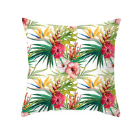 Housse de coussin décorative d'été, sublimation, feuilles vertes, motif floral, housse de coussin imprimée, housse de coussin décorative