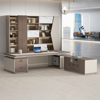 Ensemble bureau et chaise de direction moderne, bureau modulaire en panneaux de bois, production d'usine, table de patron, vente chaude