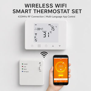 HYSEN HY09RF-WIFI <strong>Wireless</strong> RF Smart Thermostat WiFi <strong>Controller</strong> for Gas Boiler Electric <strong>Heating</strong> Tuya App Multiple Language - Product Image 2