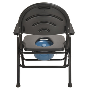 Nursing <b>Commode</b> Chair 890A <b>Folding</b> Portable Toilet Chair For Disabled Rehabilitation Black Painted Steel Pipe - Product Image 3