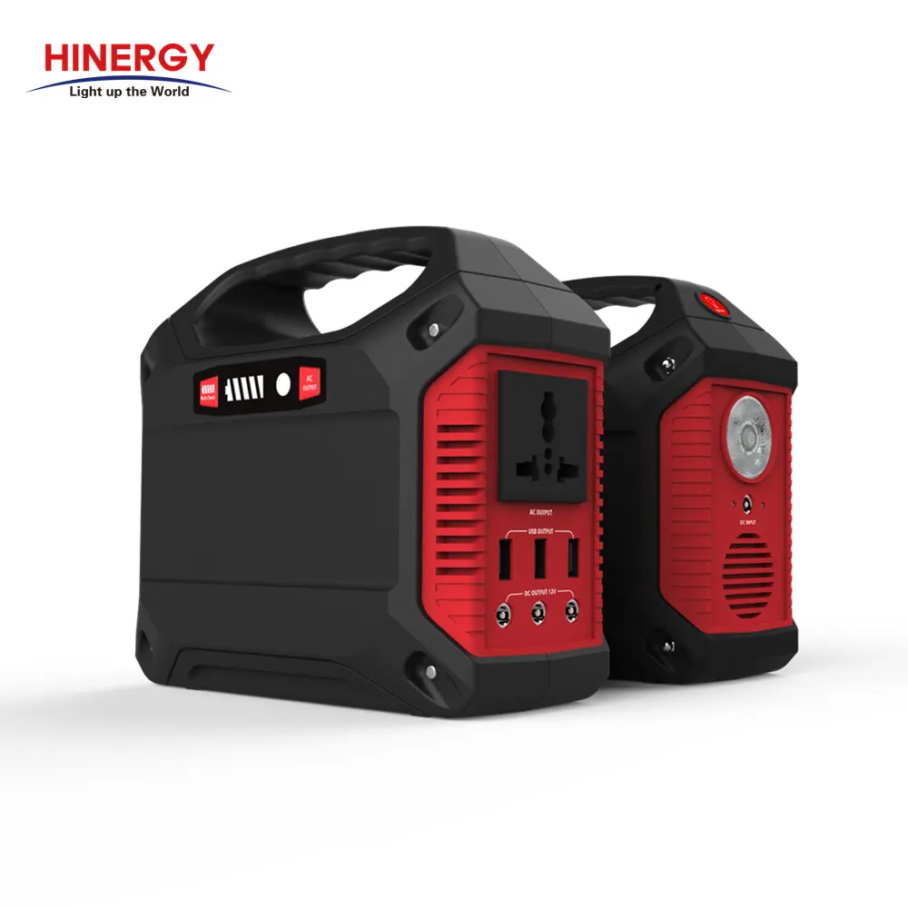 Hinergy tragbare power station 150Wh camping generator lithium-netzteil mit AC outlet DC ports LED Taschenlampen für Camping