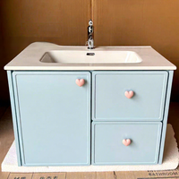 XINGRUO Meuble-lavabo sur mesure avec poignées en forme de cœur, mobilier de salle de bain pour enfants, pour l'hôtellerie haut de gamme