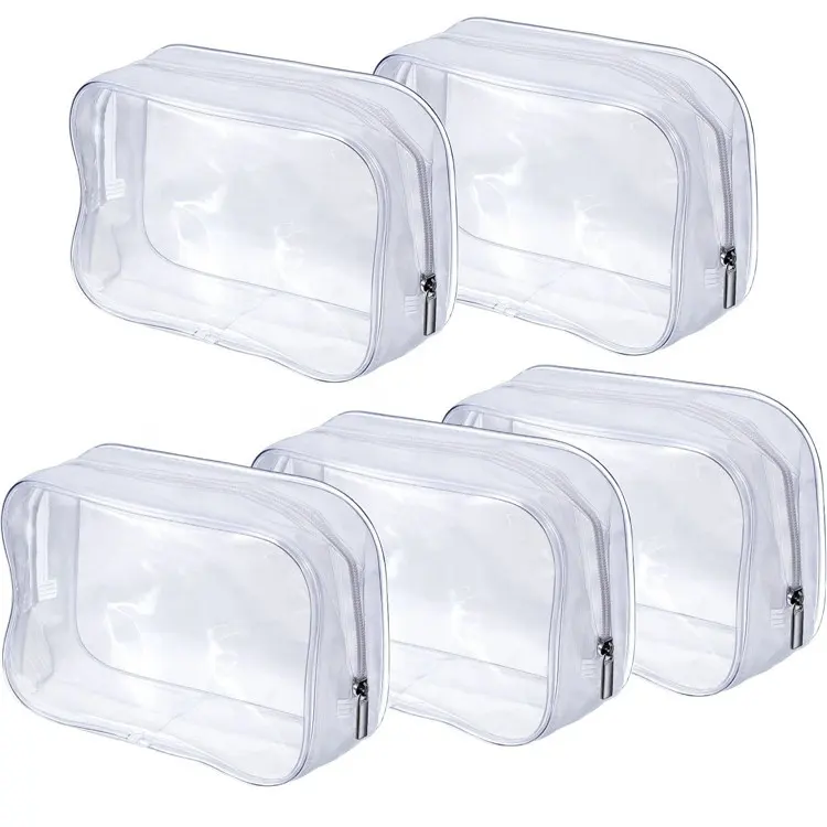 Custom Relatiegeschenk Transparante Pvc Waterdichte Toilettas Reizen Opslag Cosmetische Make-Up Zip Bag Pouch