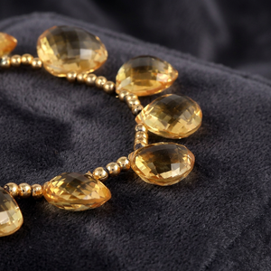 Perles de citrine naturelle, taille marquise, couleur jaune, 15-22 mm, pour la fabrication de bijoux - Product Image 3