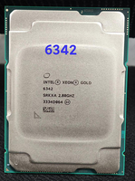 Prosesor Server Intel Xeon Gold 6342 CPU 24 Core 48 Thread 2.80GHz 36MB 230W FCLGA4189 Generasi ke-3 Xeon Scalable DDR4-3200