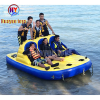 Bateau gonflable tractable excitant pour le divertissement aquatique - Matériau PVC, couleur jaune, capacité 100-500 kg, 3,7x2,5 m, 5-10 passagers