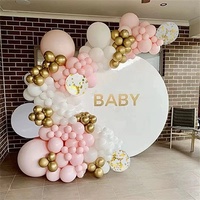 177 pièces de kits d'arche de guirlande de ballons rose, blanc et or pour la décoration de mariage, ballons pour la Saint-Valentin, fournitures pour fêtes