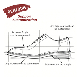 OEM Custom Cowhide Waterproof Breathable Comfort Height Increasing Hard-Wearing Lace-Up Oxfords Formal Shoes Rubber Heel <b>Clamp</b> - Product Image 4