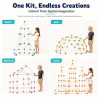 Kit de construction de fort en bois pour événements de maternelle, blocs éducatifs, jouet de construction DIY sûr et non toxique, vente en gros OEM ODM