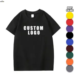 Conyson Hoge Kwaliteit Custom Logo Kids Zomer Unisex Kleding 200gsm Katoen Effen Kleur Druppel Ronde Hals Jongens Meisjes T-Shirts