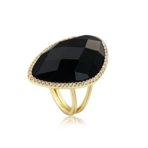 925 серебряные Регулируемые кольца с граненым перламутровым камнем, хороший ювелирный продукт - Product Image 2