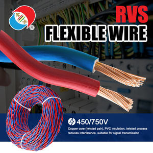 Fil flexible double RVS 450/750V-Cuivre toronné 2 * 1.0mm ², isolé en PVC pour circuits d'éclairage de secours - Product Image 2