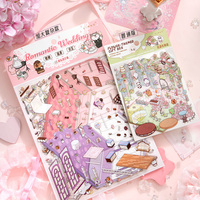 Autocollants de décoration transparents pour scrapbooking, thème mariage et travail, dessin animé 3D, paysage, bricolage, Simno