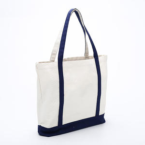 Gros grand sac fourre-tout en toile avec poche sacs d'épicerie réutilisables bricolage plage sac fourre-tout en coton - Product Image 1