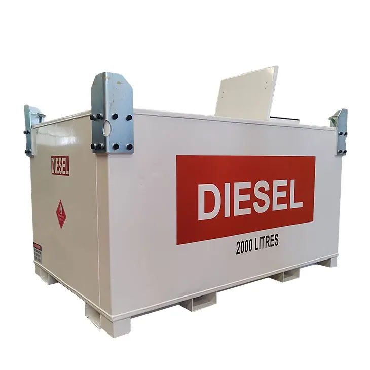 Serbatoio di stoccaggio di olio combustibile diesel a doppia parete in acciaio al carbonio personalizzato da 2000 litri