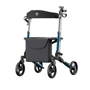 ZW8740 Deambulatore a 4 Ruote con Freno a Mano Pieghevole Luci LED Leggero Capacità 136kg Ausilio per la Mobilità per Anziani - Product Image 3