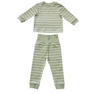 Yenidoğan iki parçalı pijama setleri bebek organik pamuk sonbahar kış erkek bebek giyim setleri