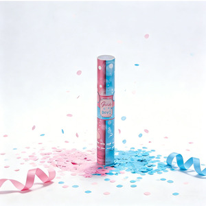 Cañón <span class=keywords><strong>de</strong></span> Confeti Ecológico Portátil Rosa y Azul para Revelación <span class=keywords><strong>de</strong></span> Género, Graduación, Cumpleaños, Baby Shower - Product Image 5