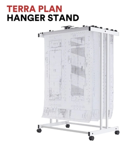 Étagère mobile de rangement pour plans JH-Mech, pour documents volumineux, plans et dessins techniques, avec 4 <span class=keywords><strong>roulettes</strong></span> pivotantes, support mobile pour plans. - Product Image 1