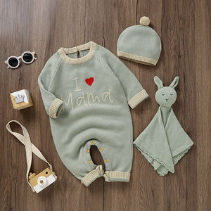 Mimixiong Fabricant Barboteuse ropa de bebes invierno Tricoté À Manches Longues Barboteuse Combinaison À Capuche Nouveau-Né - Product Image 5